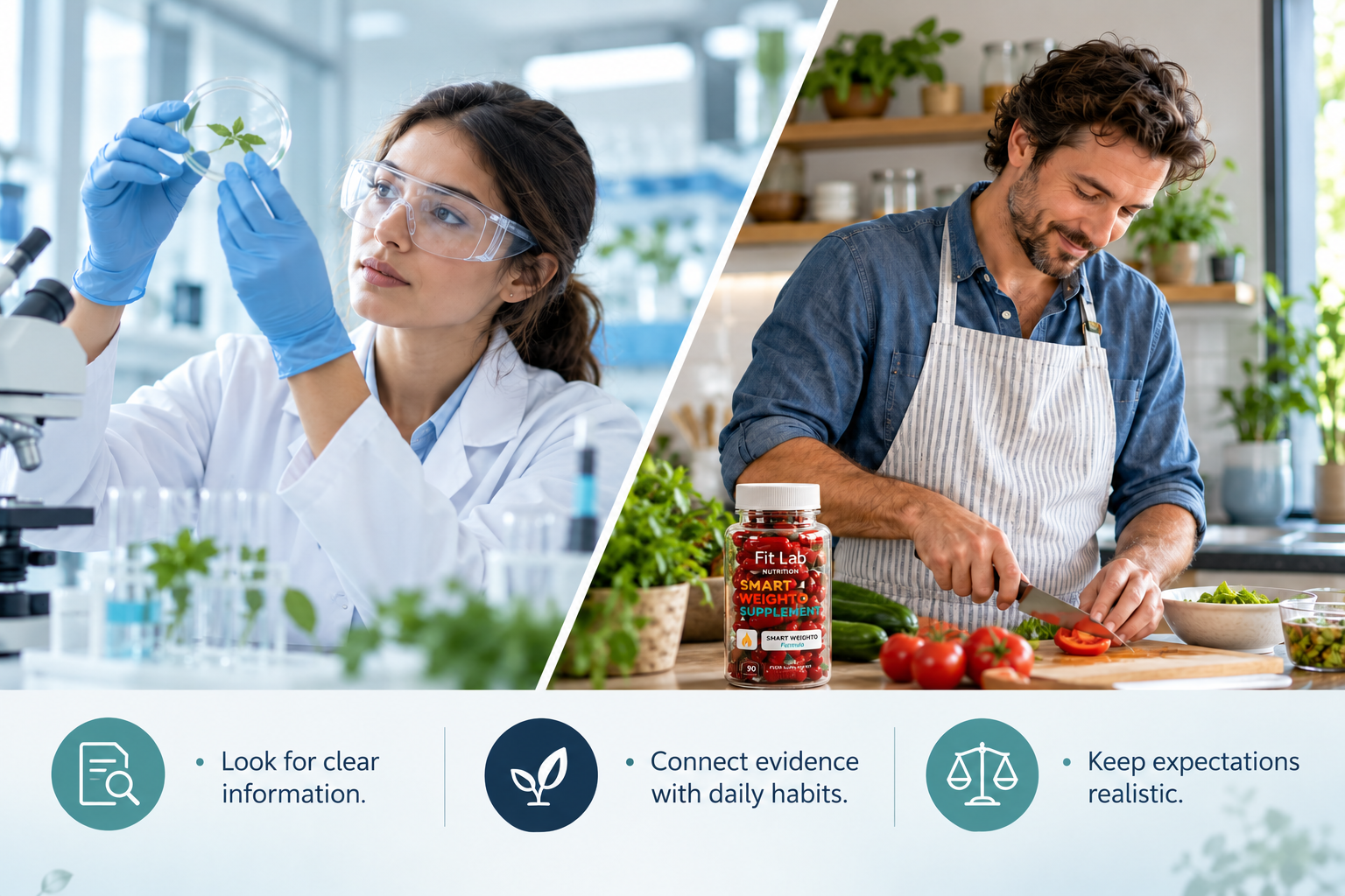 Where science meets everyday wellbeing: Look for clear information. Connect evidence with daily habits. Keep expectations realistic.